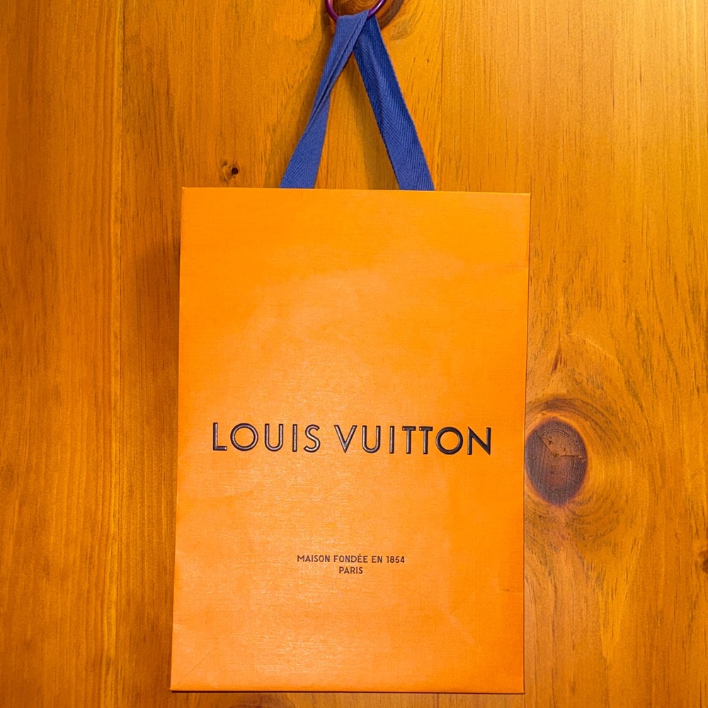 Louis Vuitton Tangerine Bag with Indigo Handles